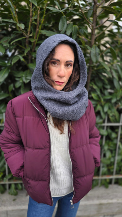 BALACLAVA lana bouclé grigio