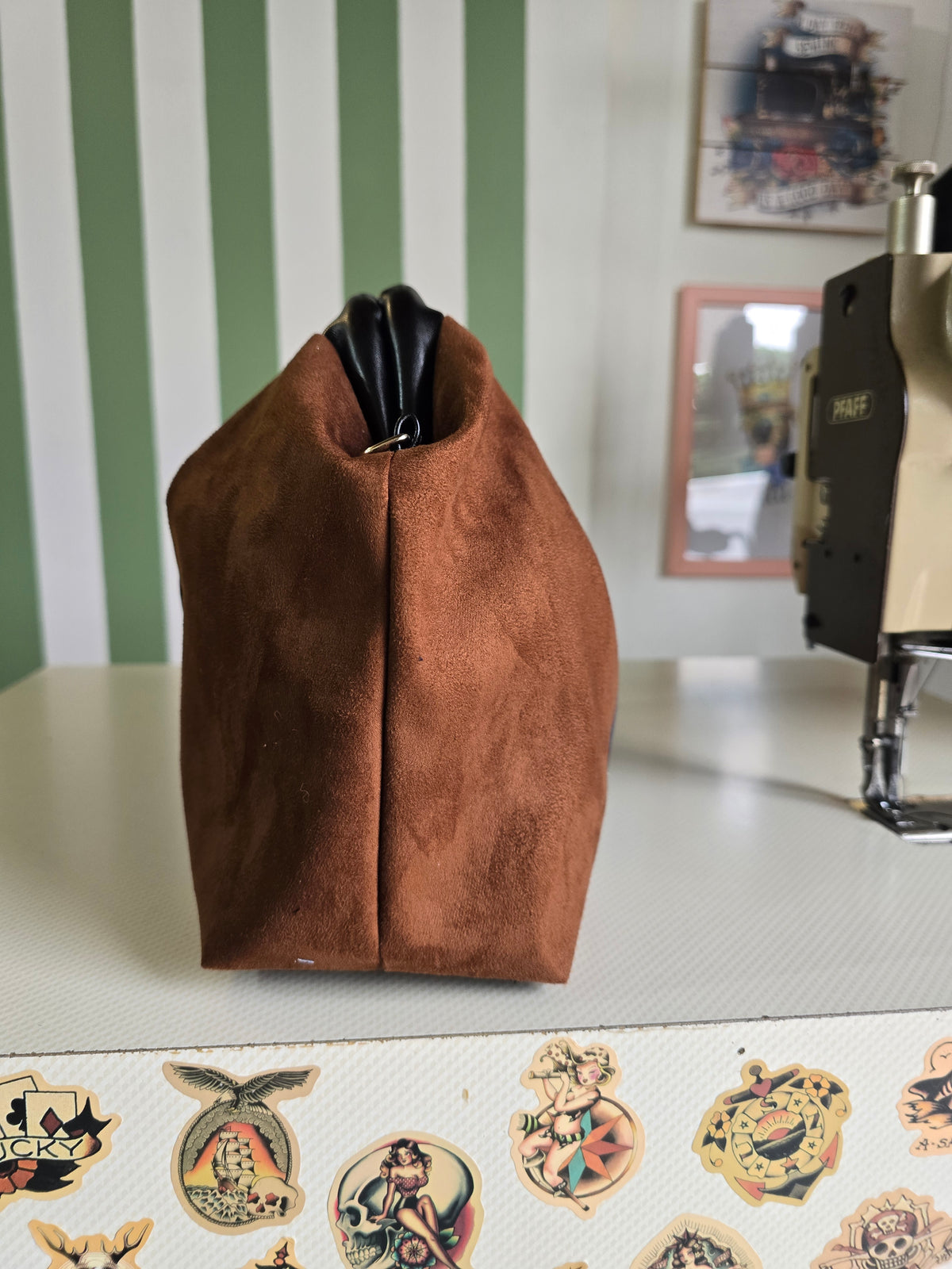 BORSA CLIC CLAC tracolla regolabile caffe/nero/Frida