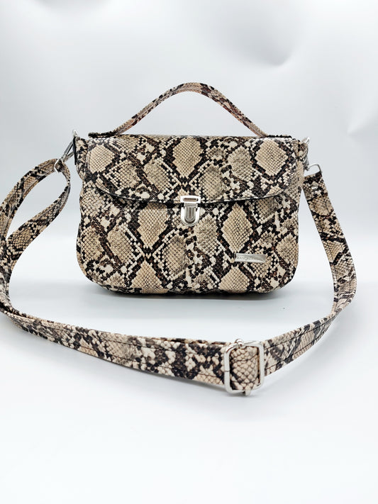 "DOTTY" VEGAN mini SIMILPELLE PITONE Beige