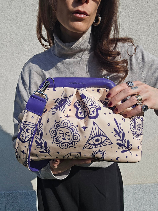 BORSA CLIC CLAC viola / tattoo beige viola