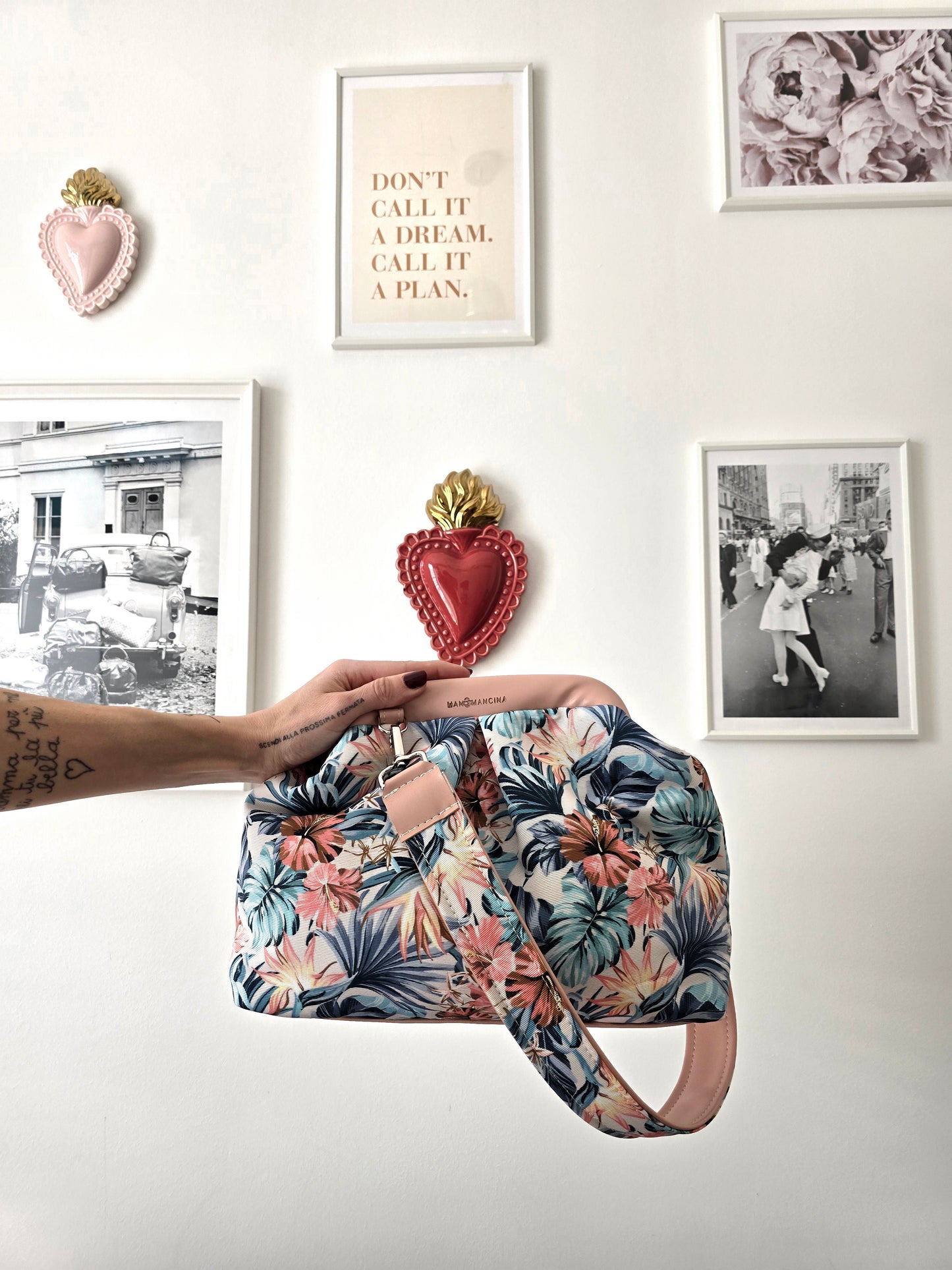 BORSA CLIC CLAC rosa antico / tropical