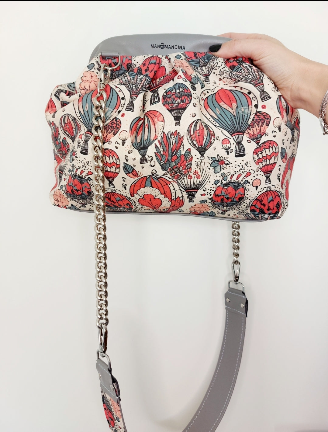 BORSA CLIC CLAC grigio/ mongolfiere