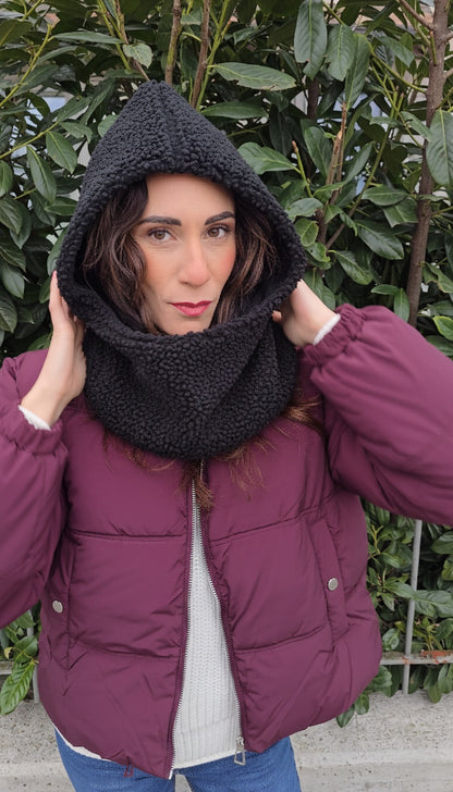 BALACLAVA lana bouclé nero
