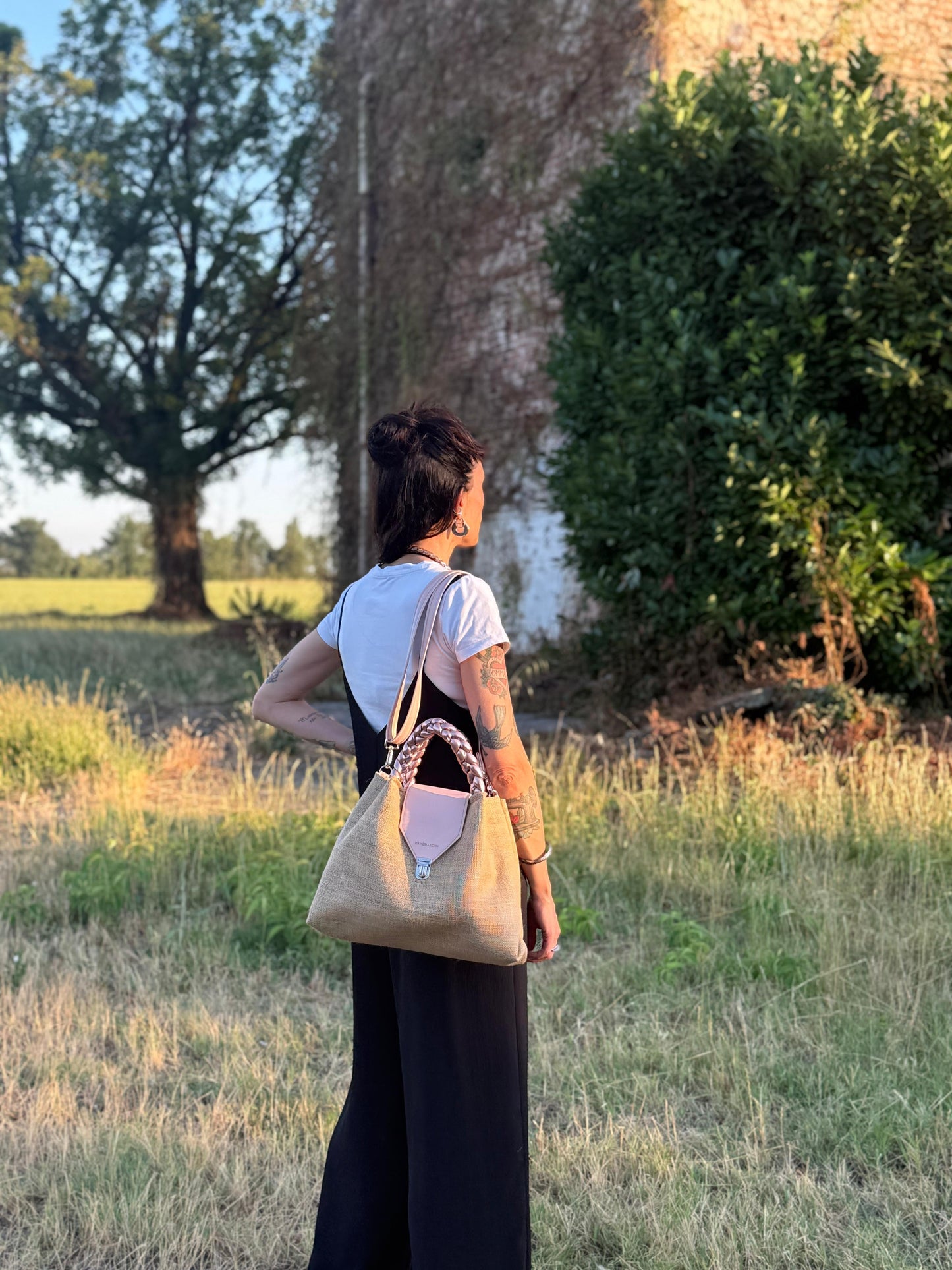 L'ARTIGIANA - juta naturale/rosa antico
