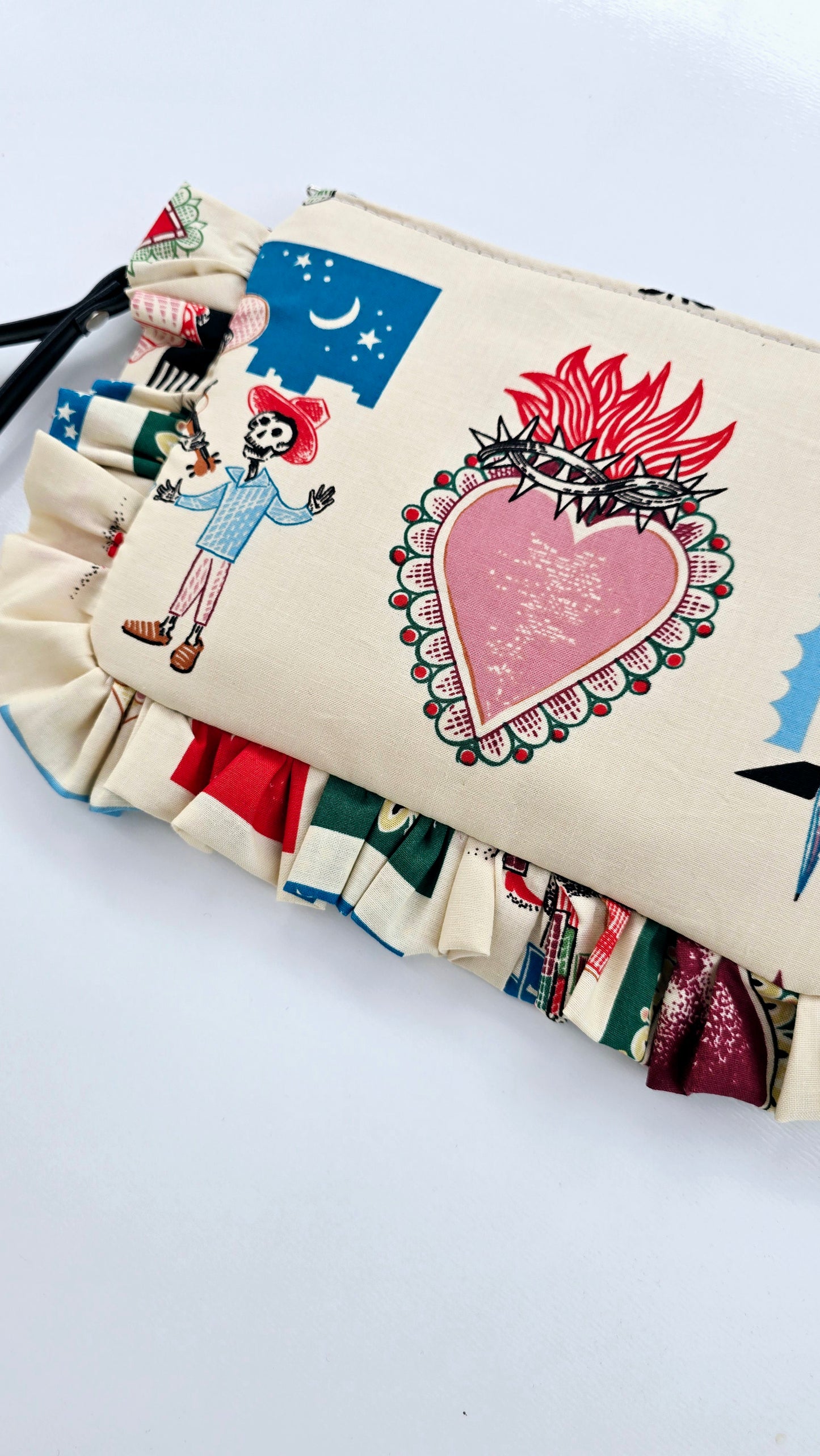 "MIRTA" pochette con rouches EX VOTO BEIGE