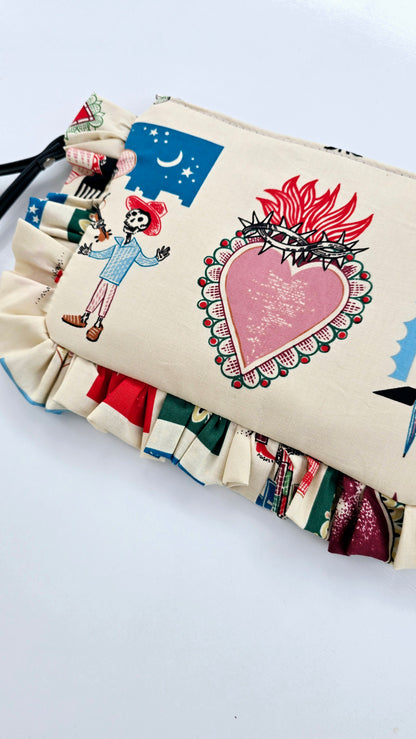 "MIRTA" pochette con rouches EX VOTO BEIGE