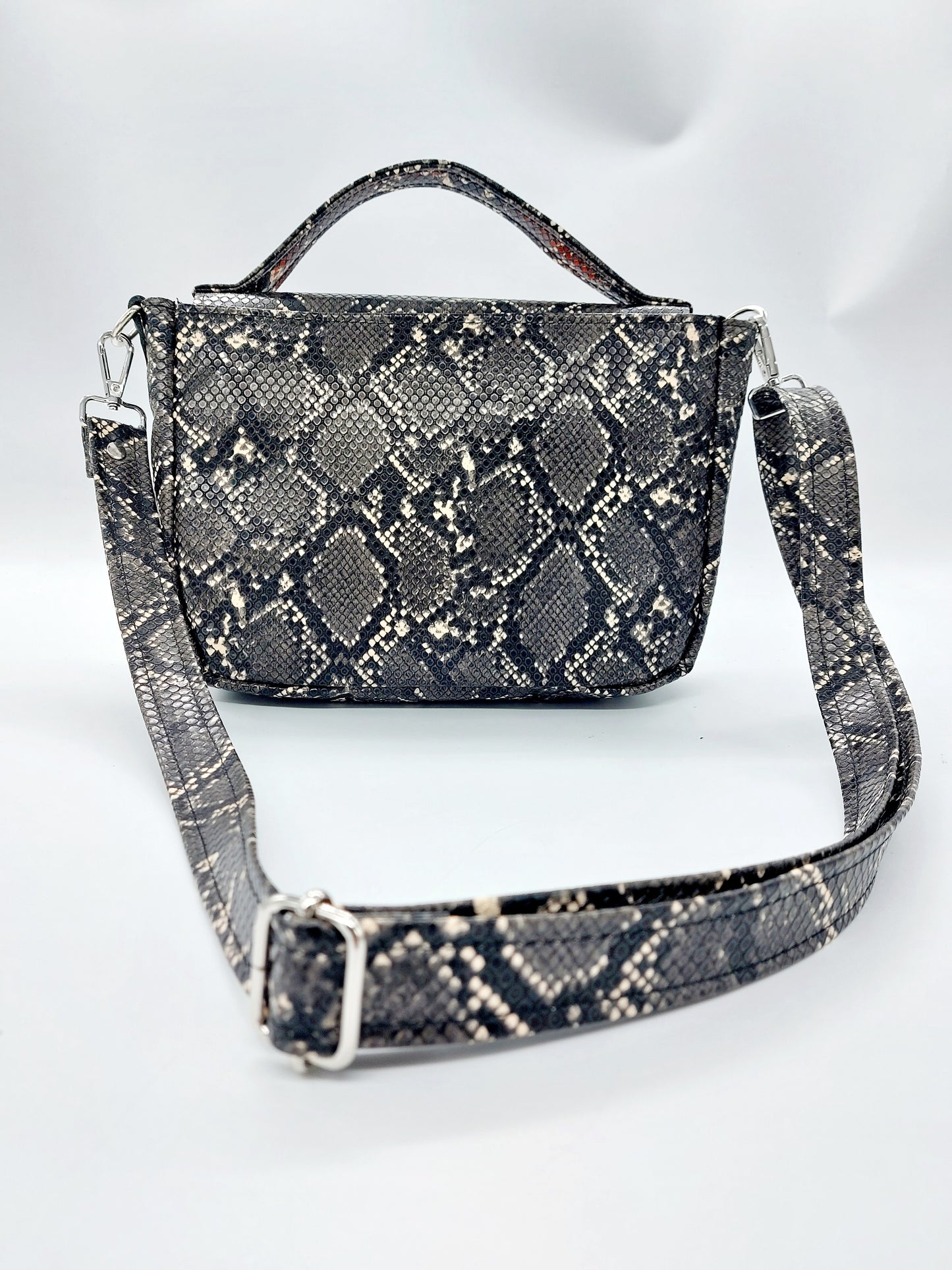 "DOTTY" VEGAN mini SIMILPELLE PITONE nero