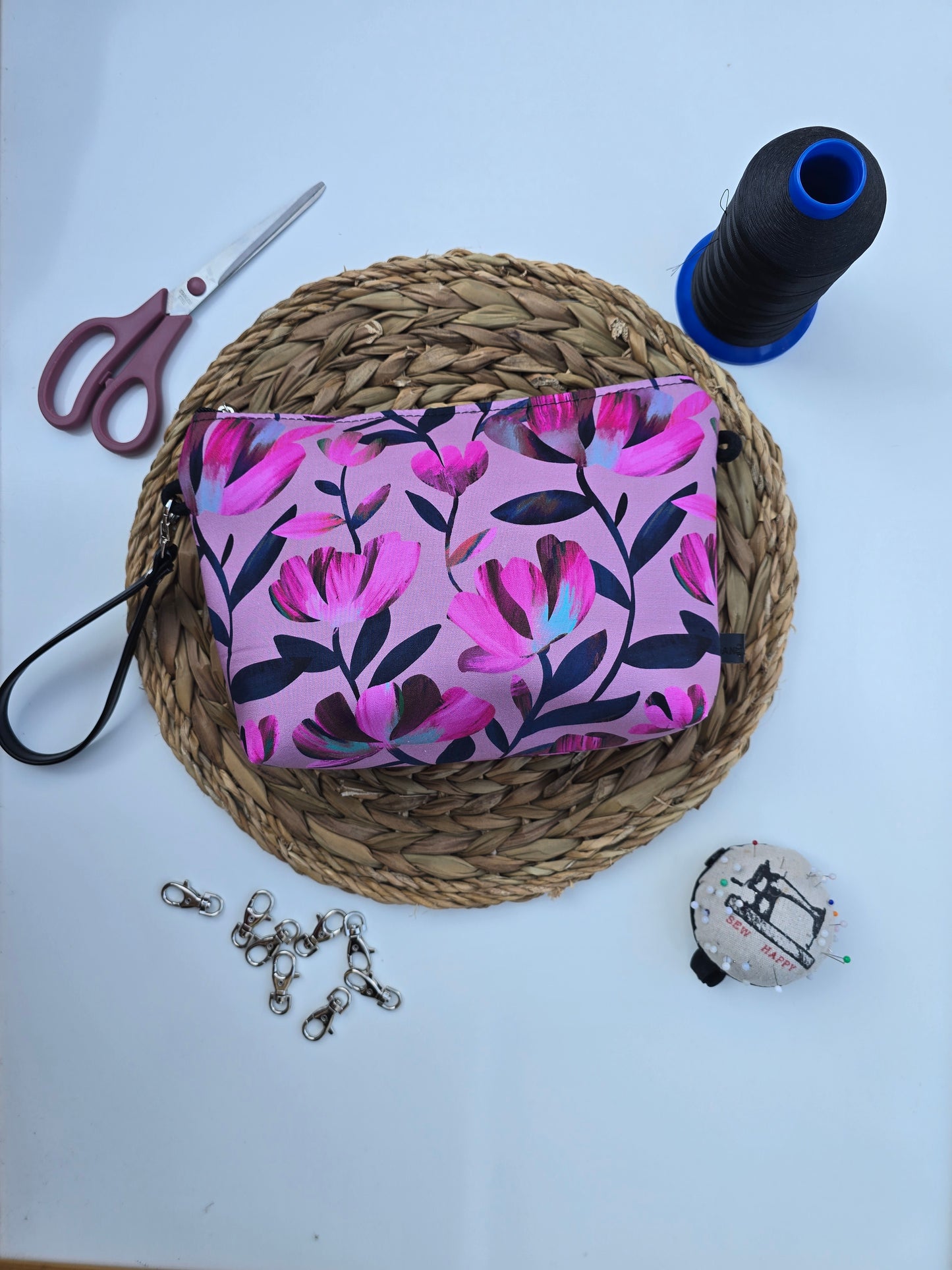 MAXI POCHETTE fiori fucsia