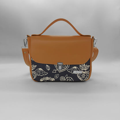 "DOTTY" VEGAN mini SIMILPELLE cuoio / ex voto nero