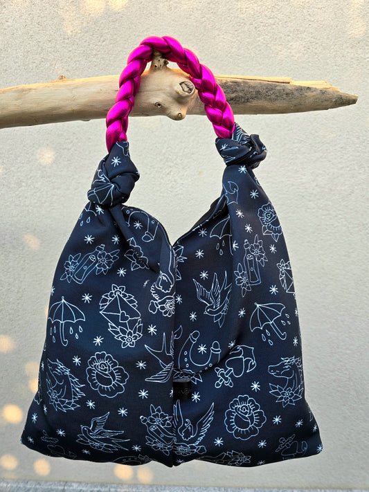 KNOT BAG tattoo Black/fucsia