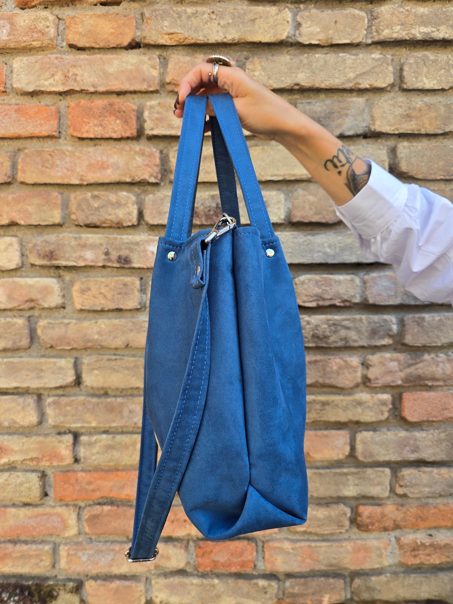 L'ARTIGIANA - blu avio/tattoo beige +borchie