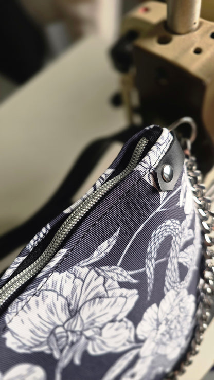 GILDA similpelle nero/fiori serpenti