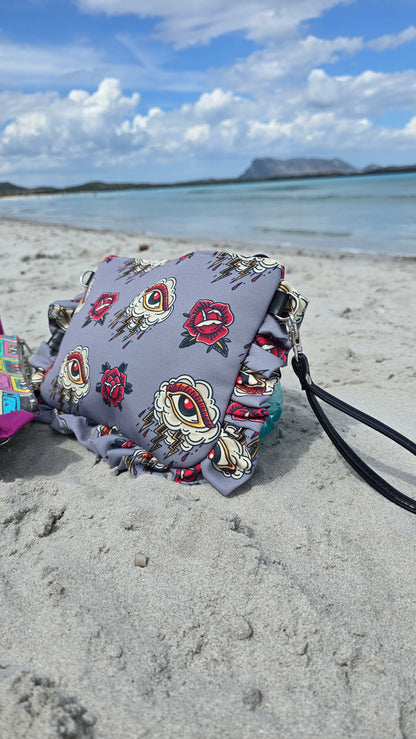 "MIRTA" pochette con rouches EX VOTO BEIGE