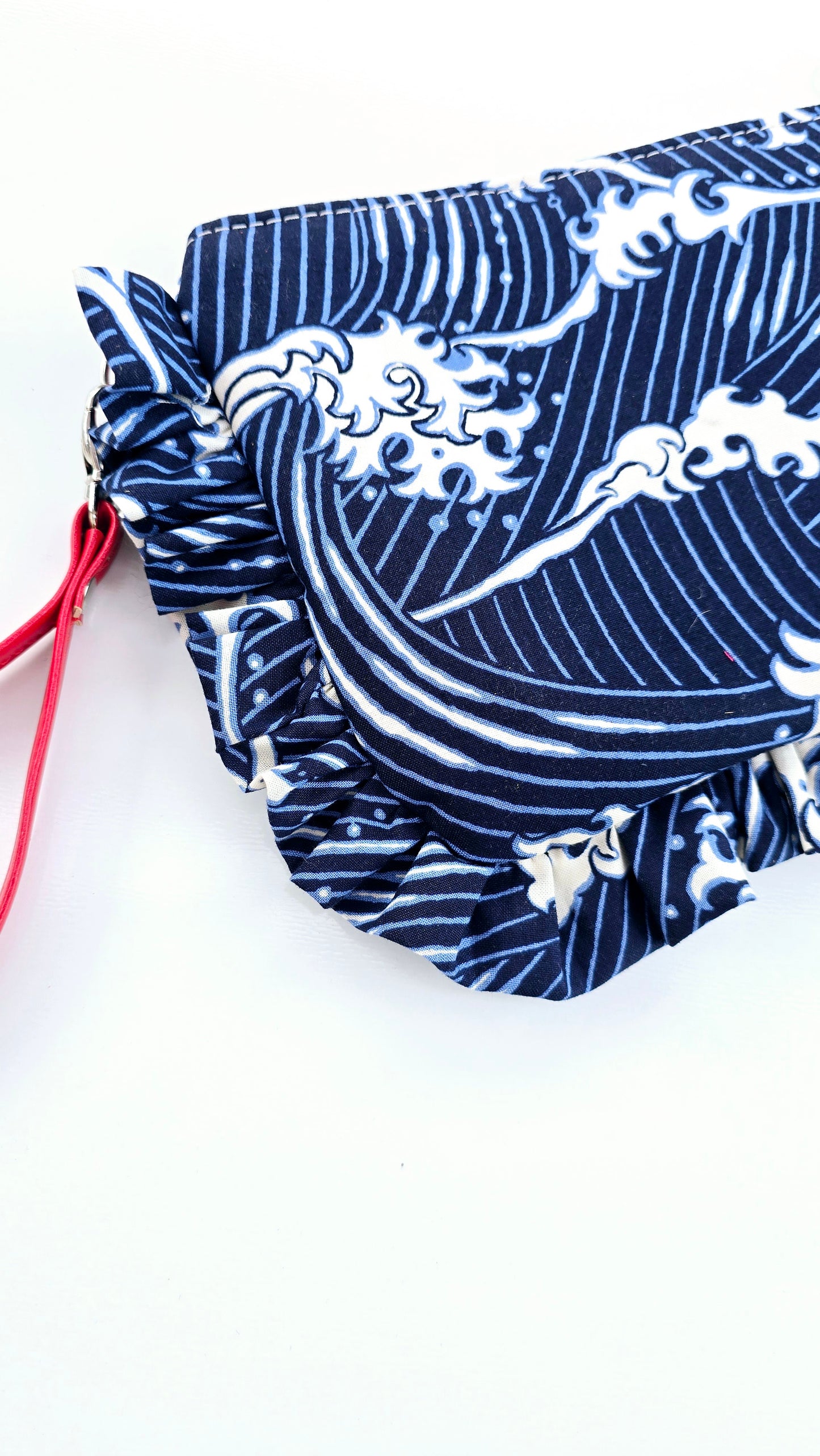 "MIRTA" pochette con rouches ONDE BLU