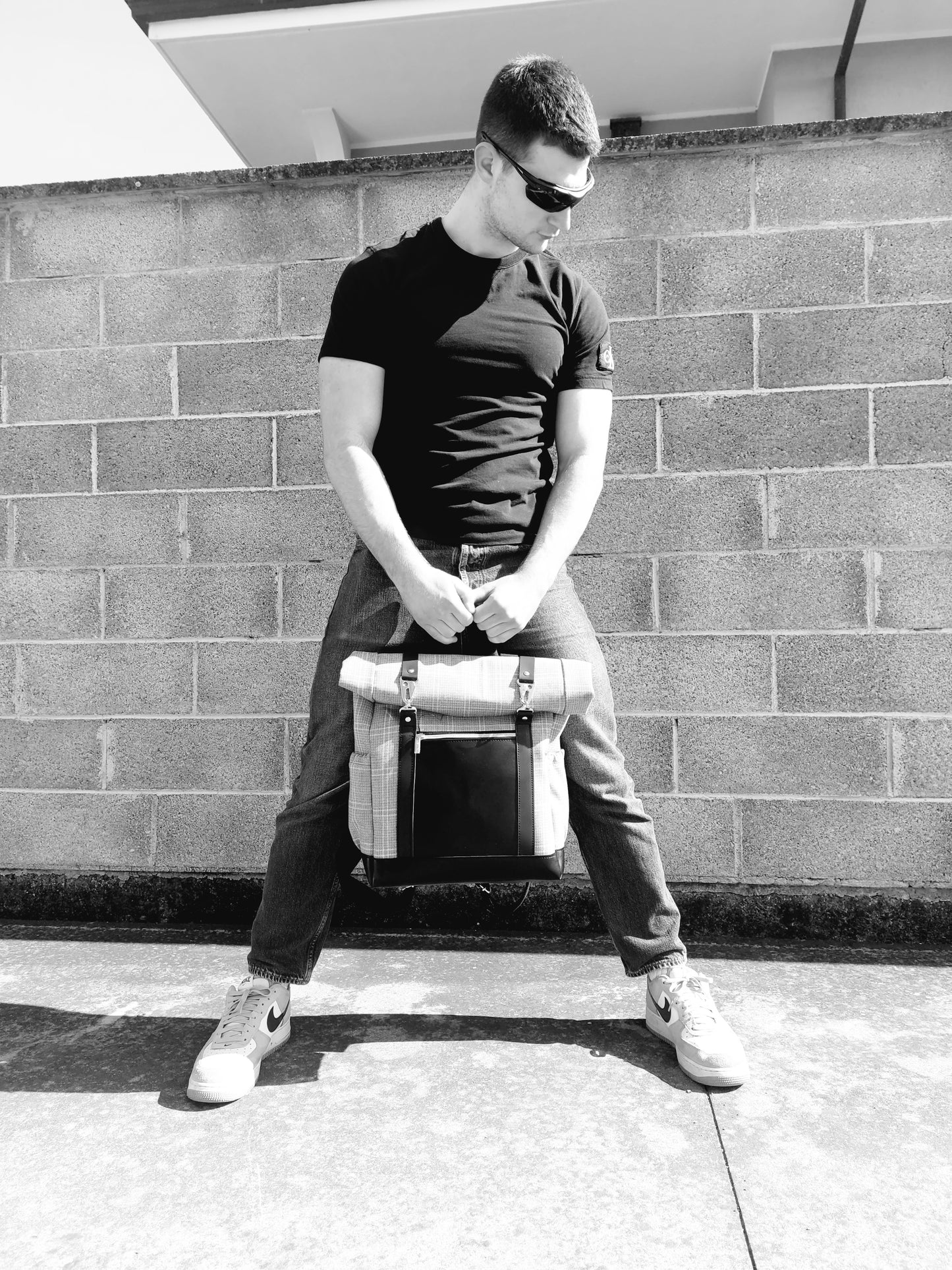 "L'ITALIANO" ZAINO UOMO made in Italy - antracite/nero/tattoo mother