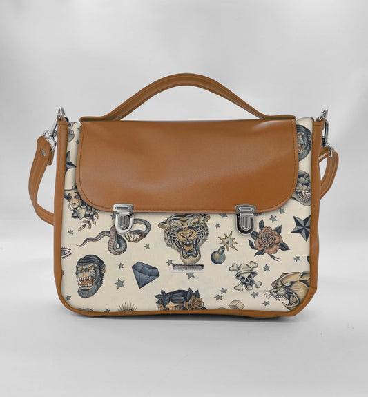 "DOTTY" VEGAN midi SIMILPELLE cuoio/tattoo beige