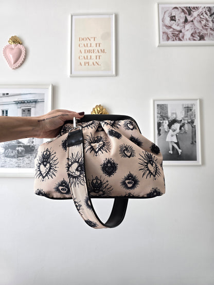 BORSA CLIC CLAC nero / ex voto new beige
