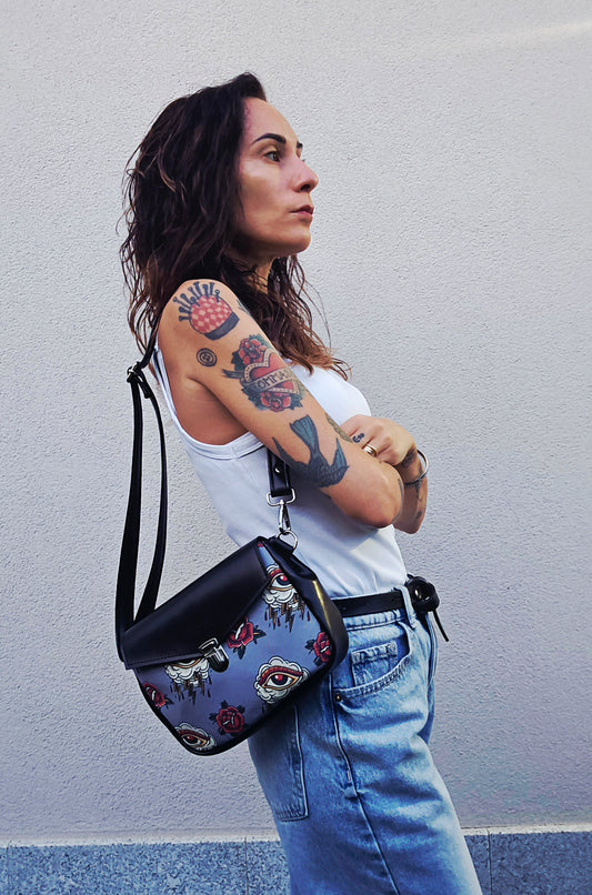 MARSUPIELLO large NERO / TATTOO GRIGIO