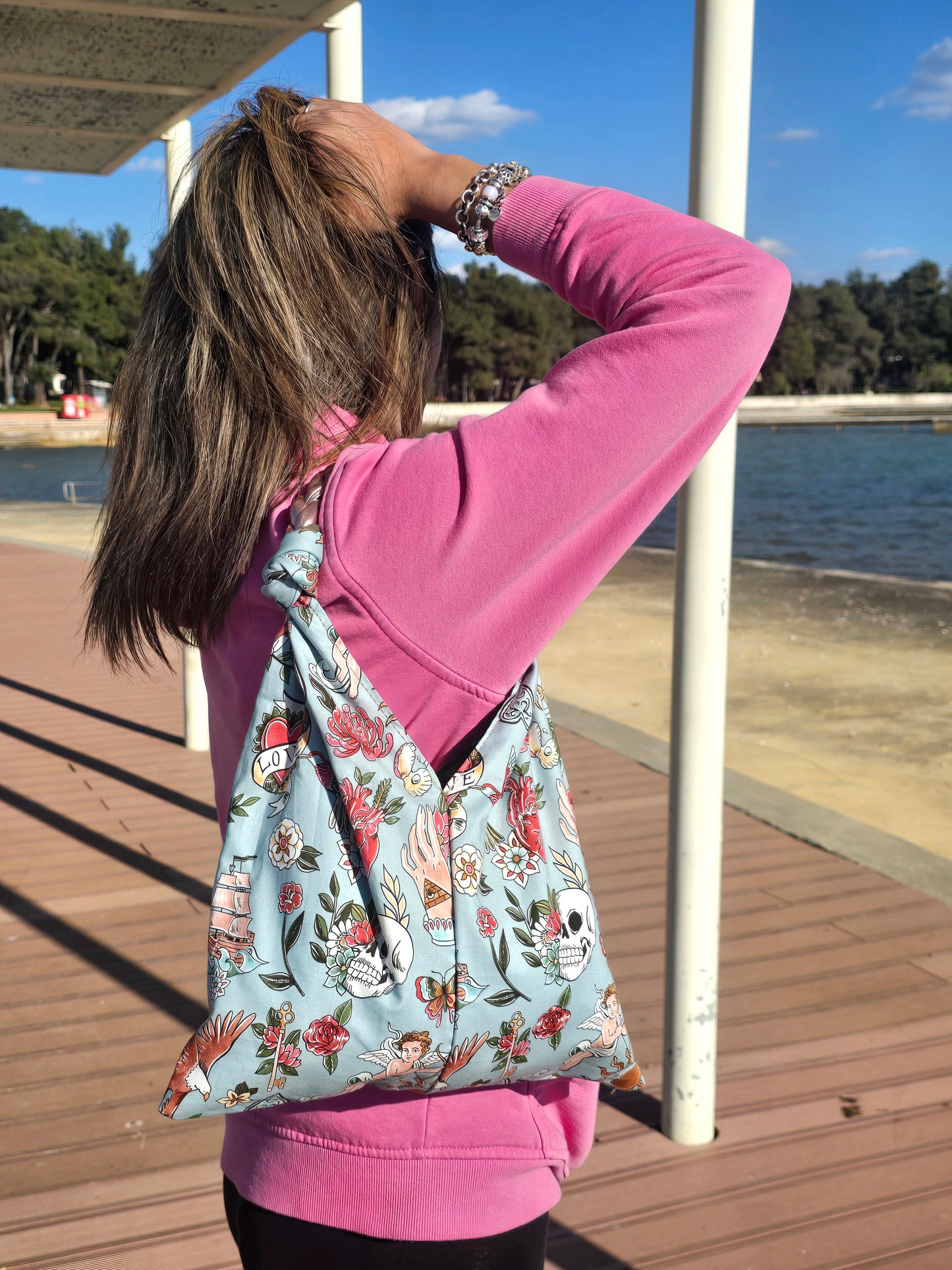 KNOT BAG tell-tale azzurro