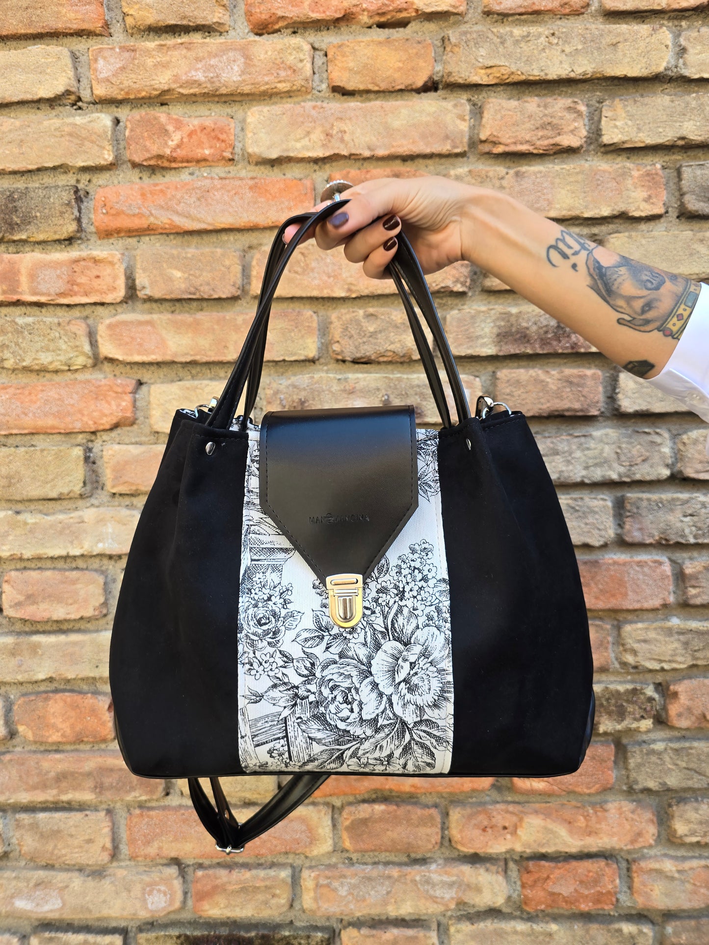L'ARTIGIANA - nero/toile de jouy bianco