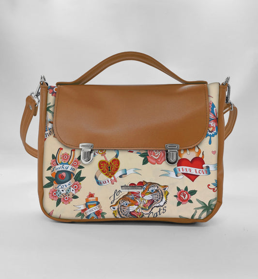 "DOTTY" VEGAN midi SIMILPELLE cuoio/new love beige