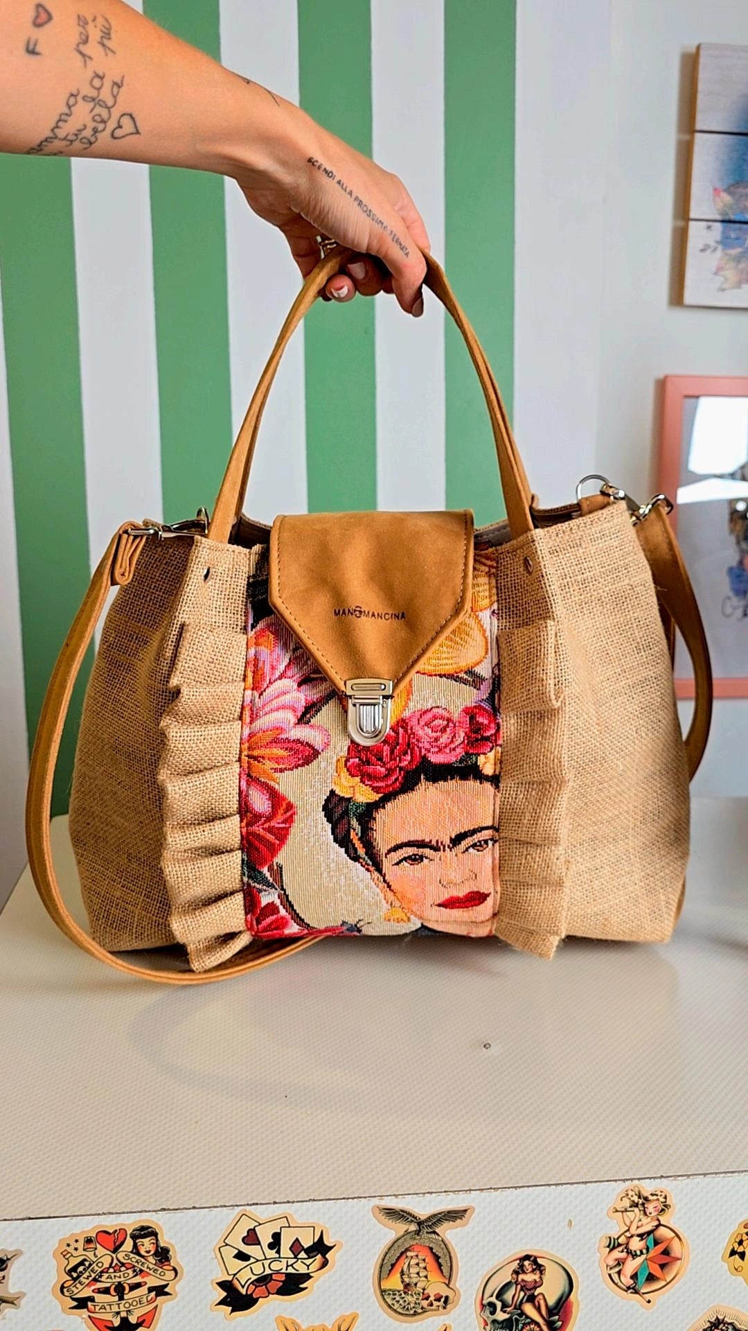 L'ARTIGIANA - EDIZIONE LIMITATA juta/similsuede/rouches FRIDA PEZZO UNICO