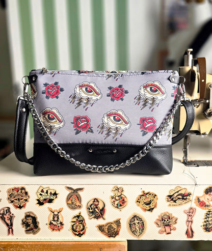 GILDA similpelle nero/tattoo grigio