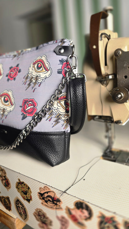 GILDA similpelle nero/tattoo grigio