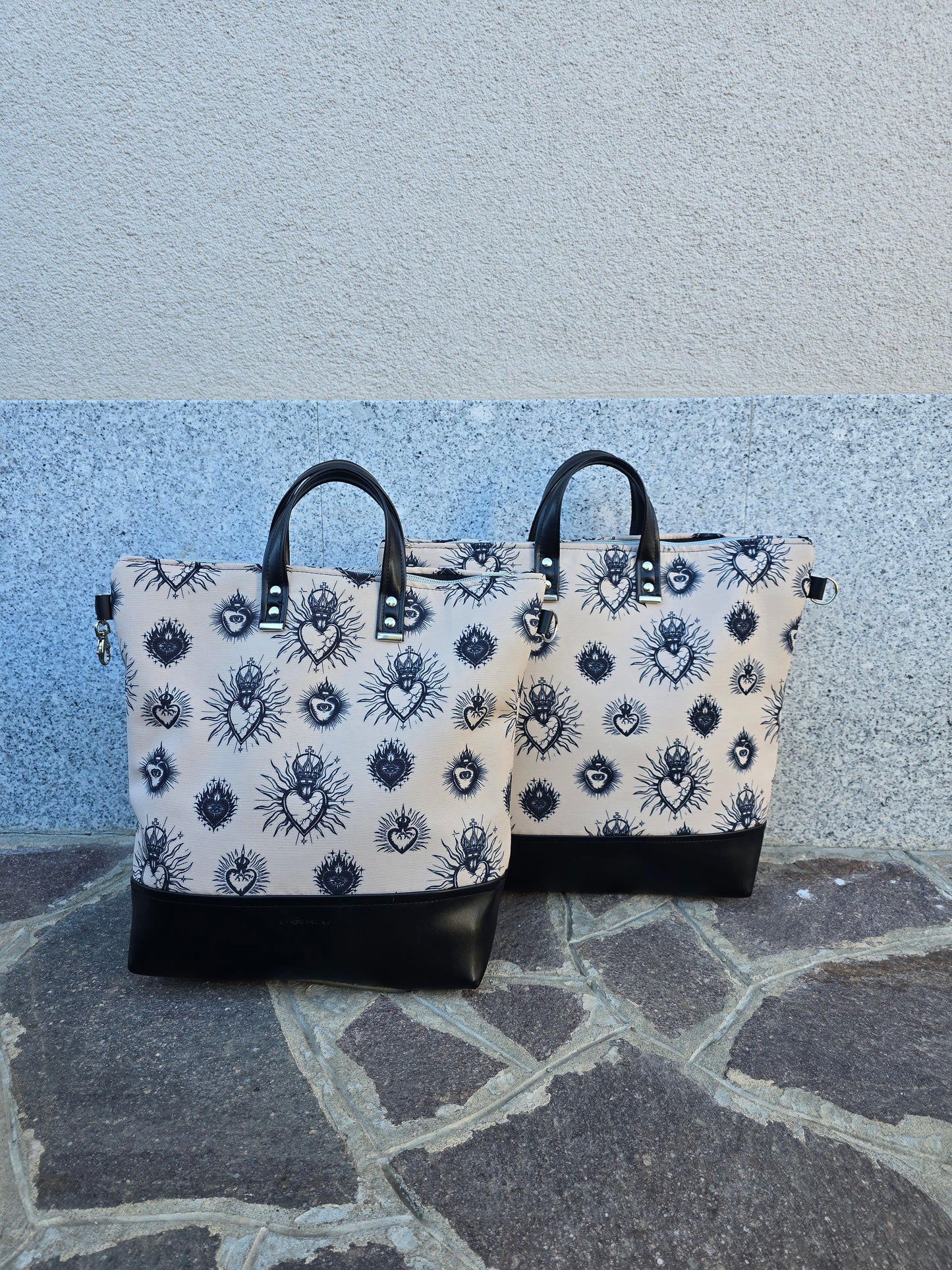 BORSA ZAINO 3 IN 1 NERO / ex voto new beige