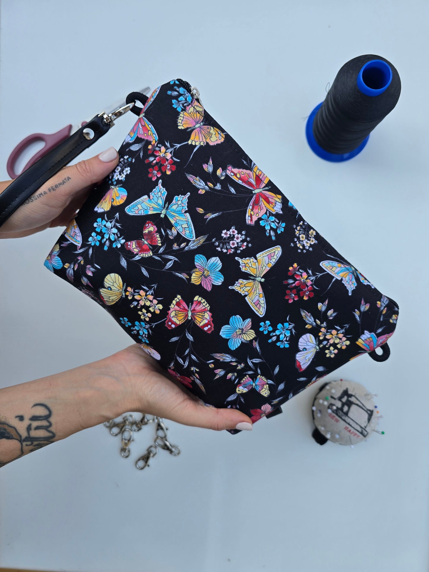 MAXI POCHETTE Farfalle nero