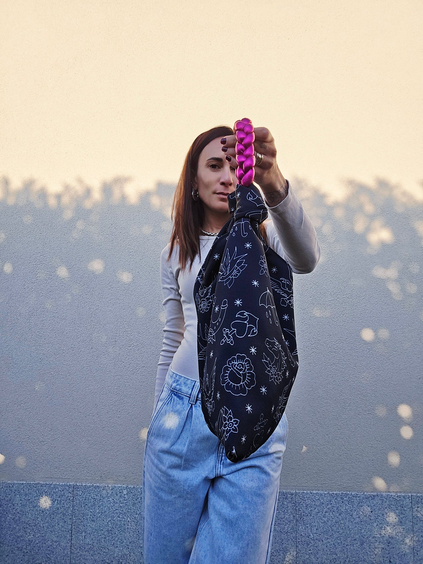 KNOT BAG tattoo Black/fucsia