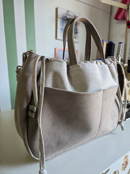 "L'ORGANIZZATA" corda chiaro/ similsuede tortora/ MANICI CLASSICI