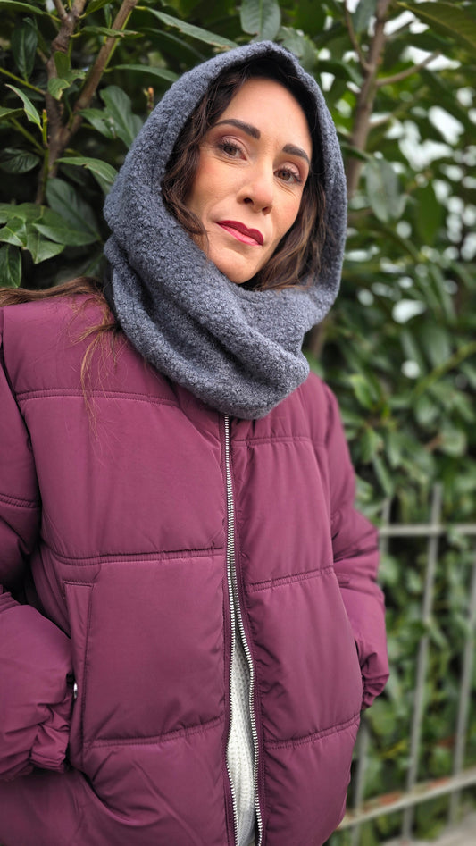 BALACLAVA lana bouclé grigio