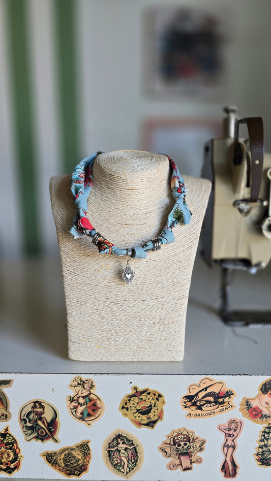 COLLANA ex voto azzurro/multicolor