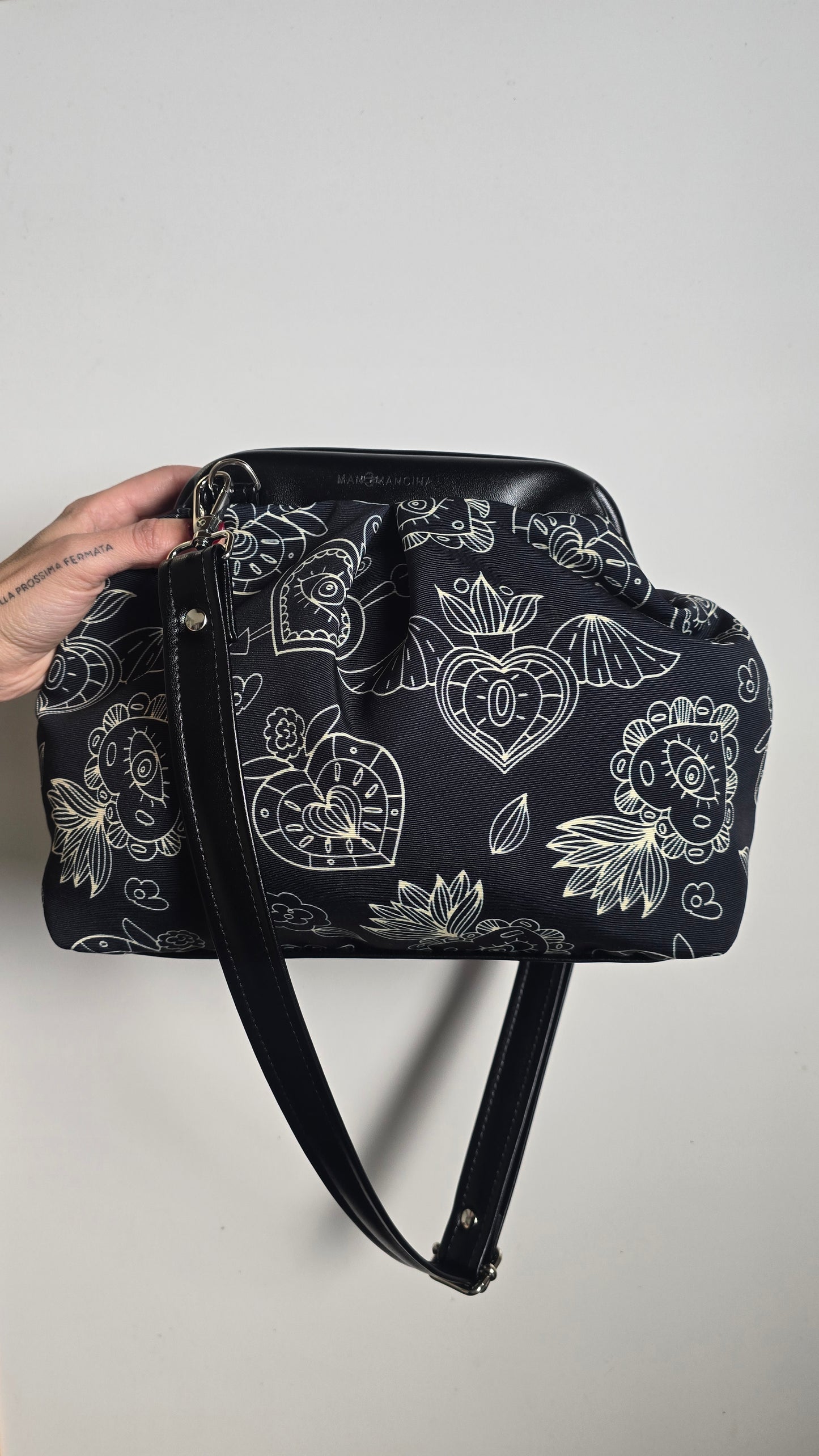 BORSA CLIC CLAC tracolla regolabile nero/ ex voto nero