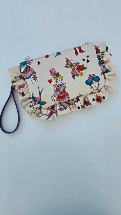 "MIRTA" pochette con rouches DONNE TATTOO
