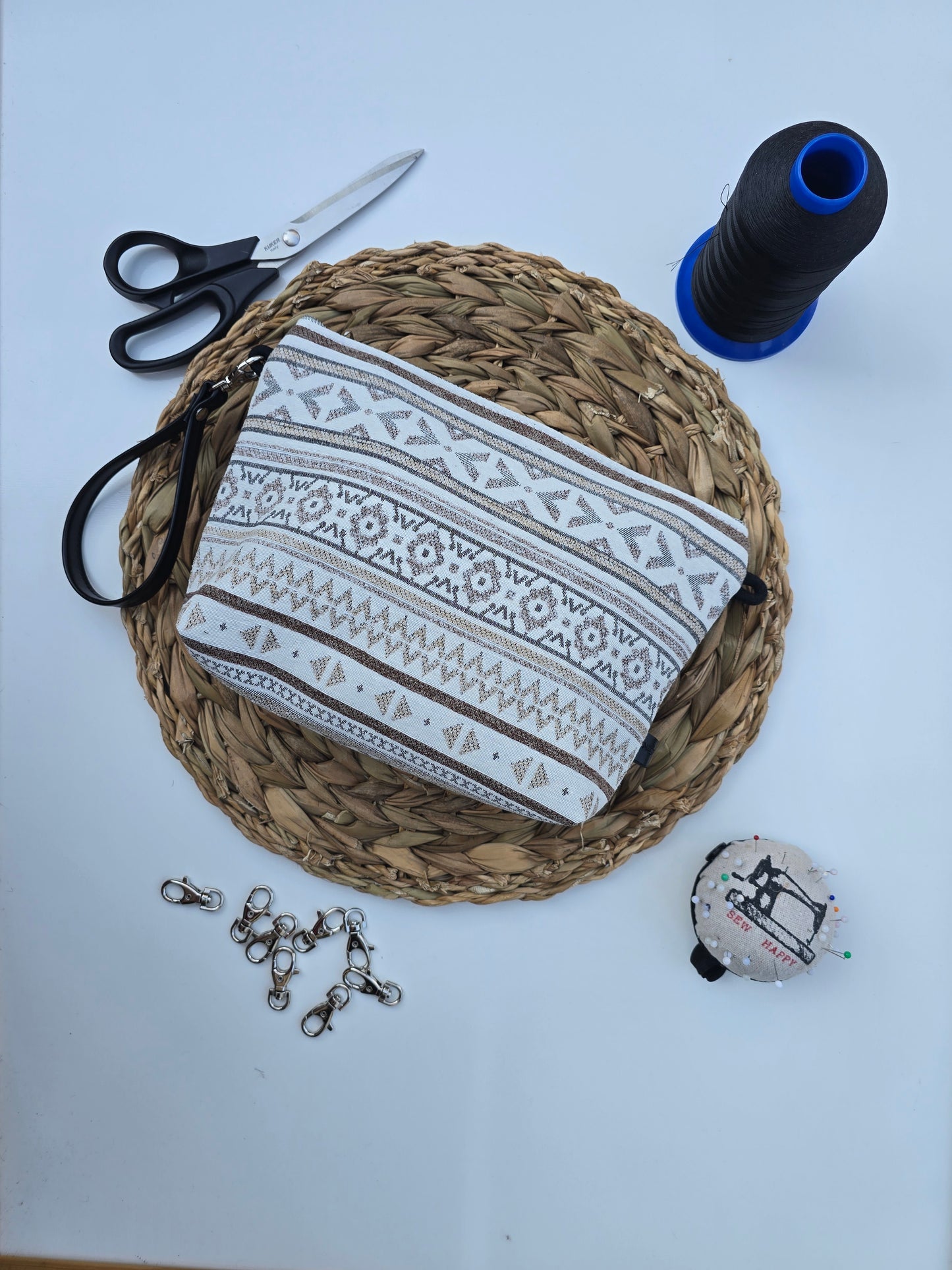 MAXI POCHETTE boho beige/grigio