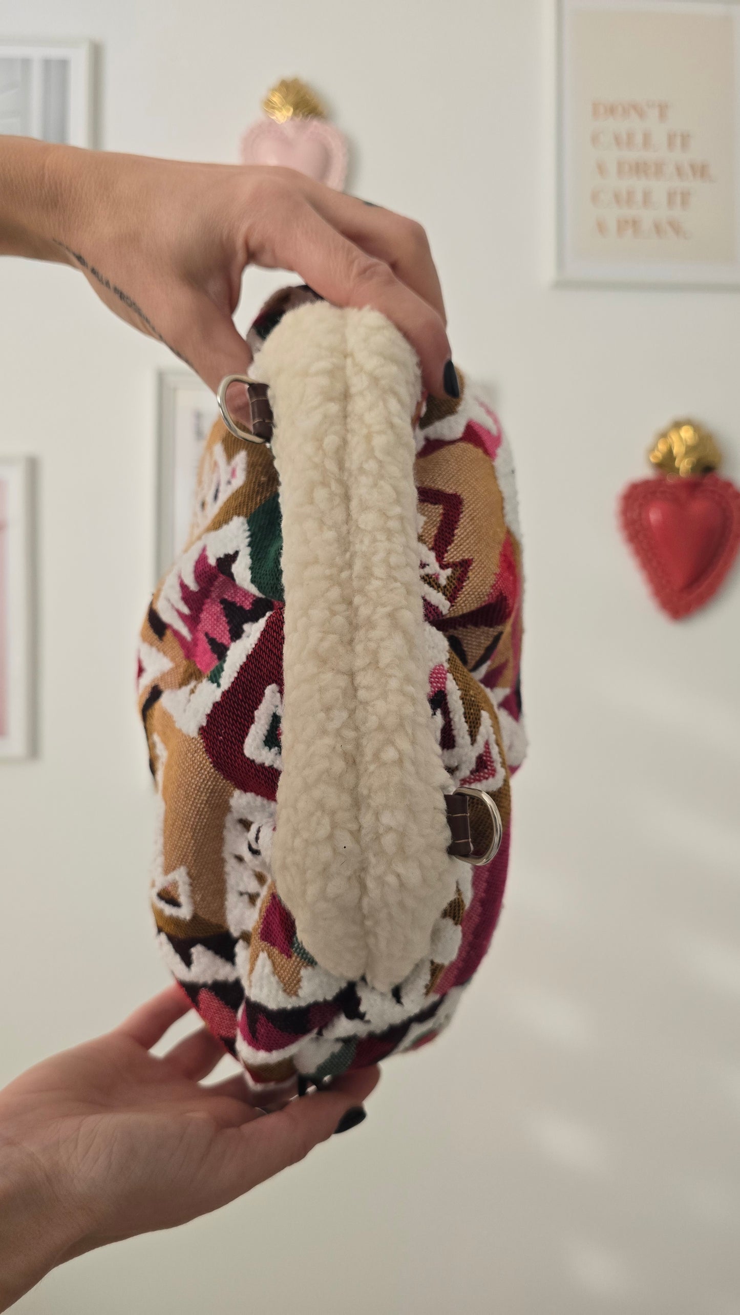 BORSA CLIC CLAC Kilim mix bordeaux