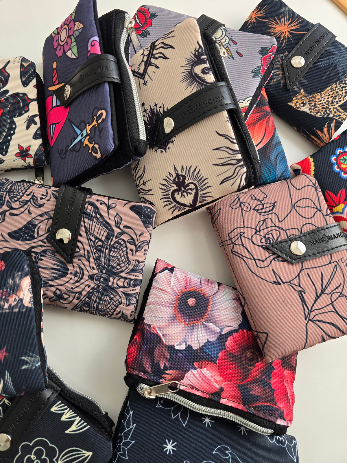 MINI WALLET - portafoglio compatto|foglie multicolor