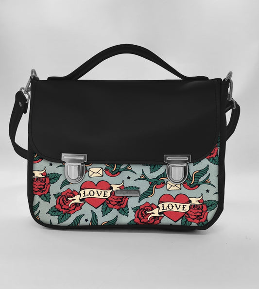 "DOTTY" VEGAN maxi SIMILPELLE nero / rondini love