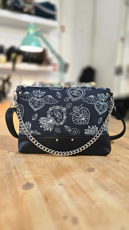 GILDA similpelle nero/ex voto nero beige