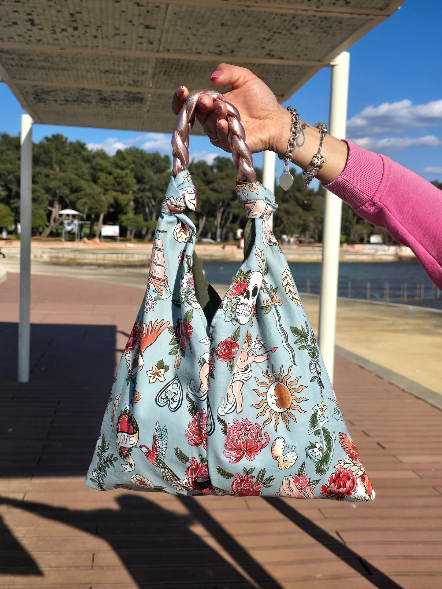 KNOT BAG tell-tale azzurro