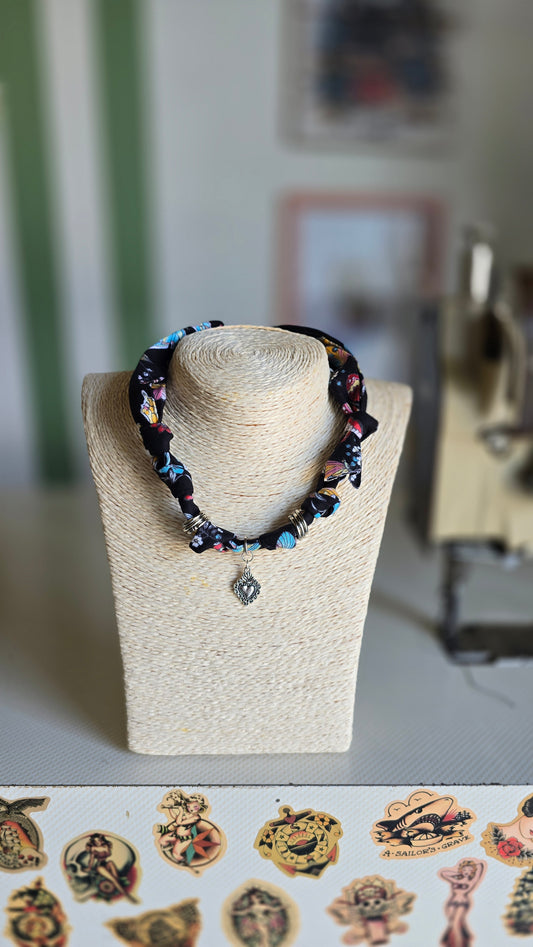 COLLANA ex voto nero/multicolor