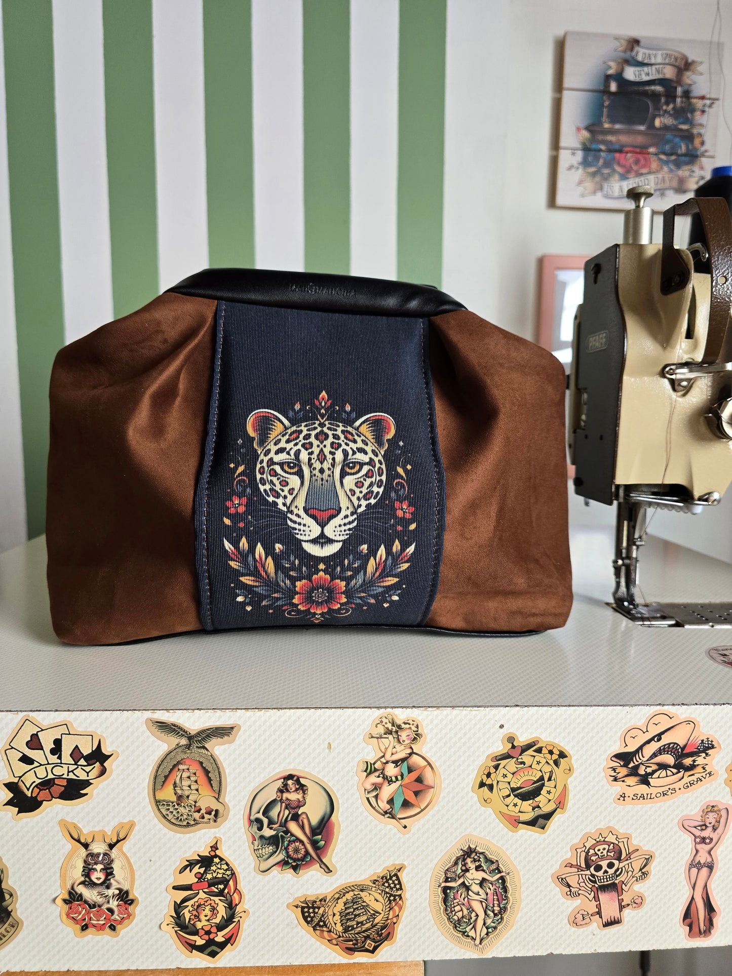 CLIC CLAC similsuede caffe/nero/rouches stampa animal