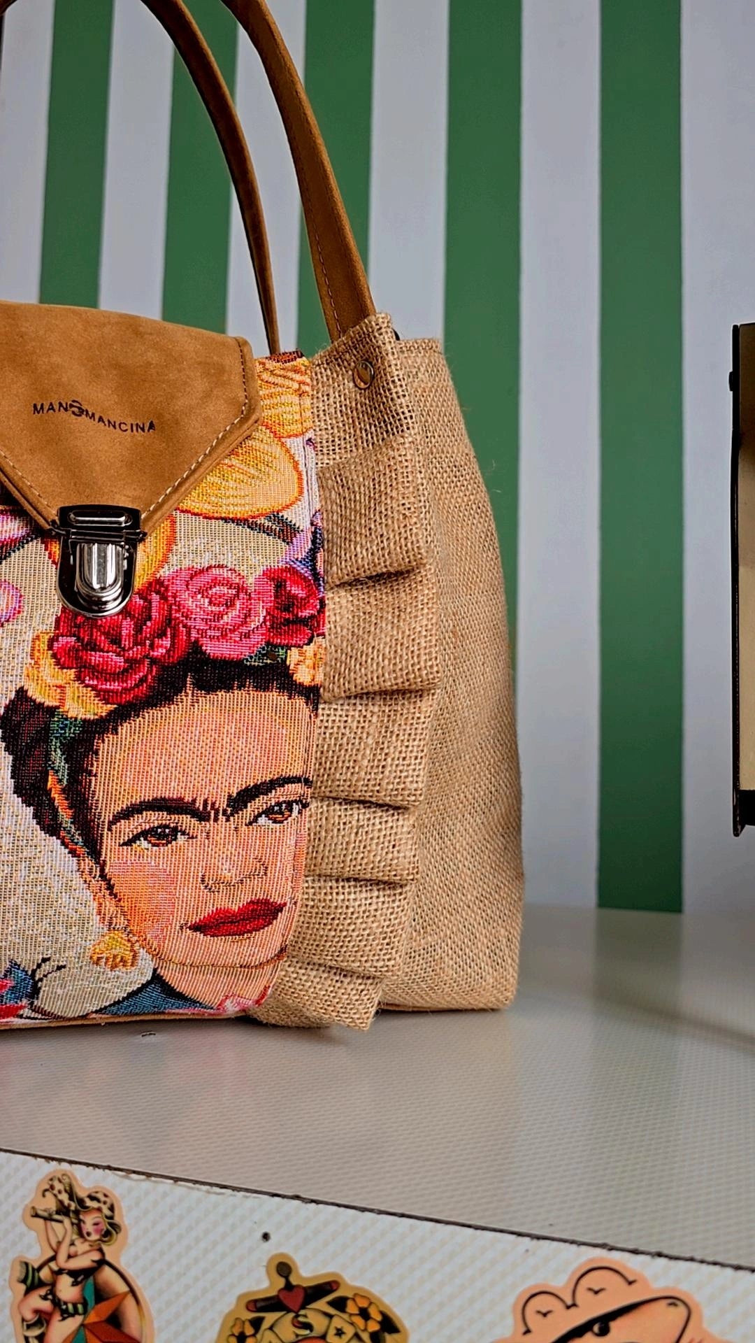 L'ARTIGIANA - EDIZIONE LIMITATA juta/similsuede/rouches FRIDA PEZZO UNICO