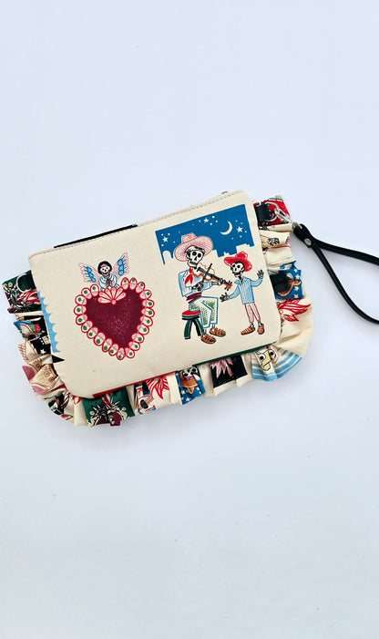 "MIRTA" pochette con rouches EX VOTO BEIGE