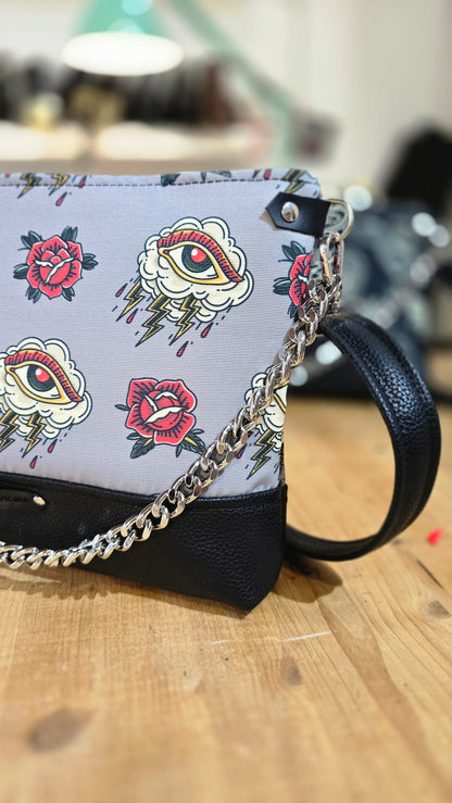 GILDA similpelle nero/tattoo grigio