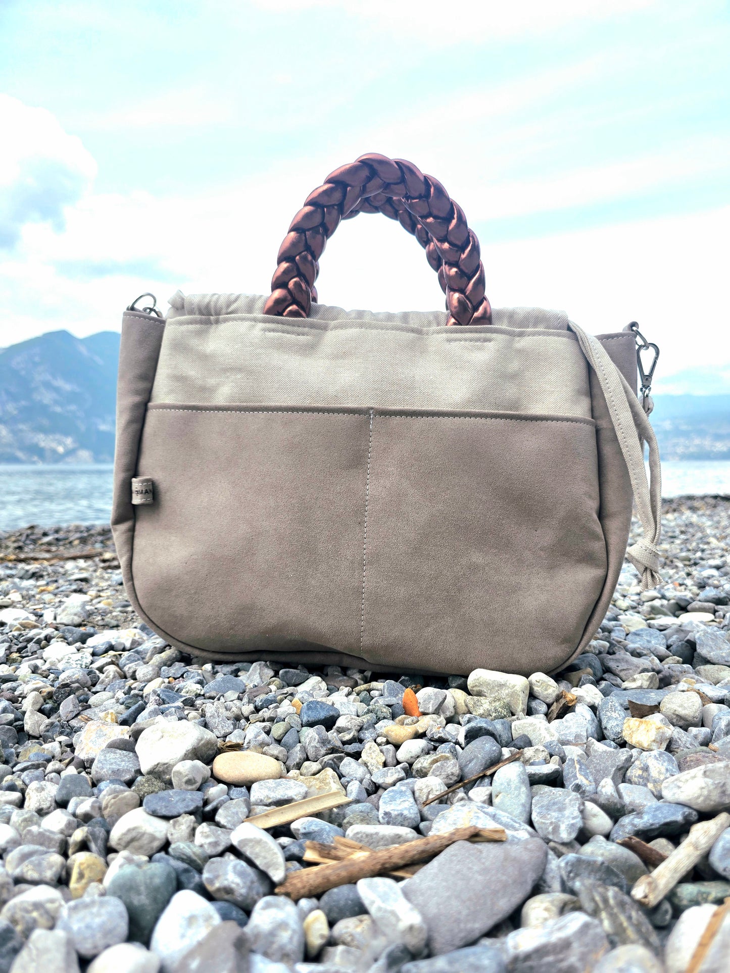 "L'ORGANIZZATA" corda chiaro/ similsuede tortora