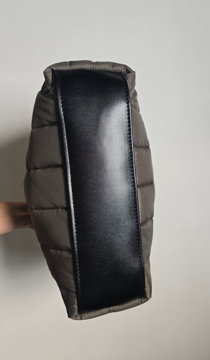 BORSA CLIC CLAC tracolla regolabile nero/ trapuntato verde militare