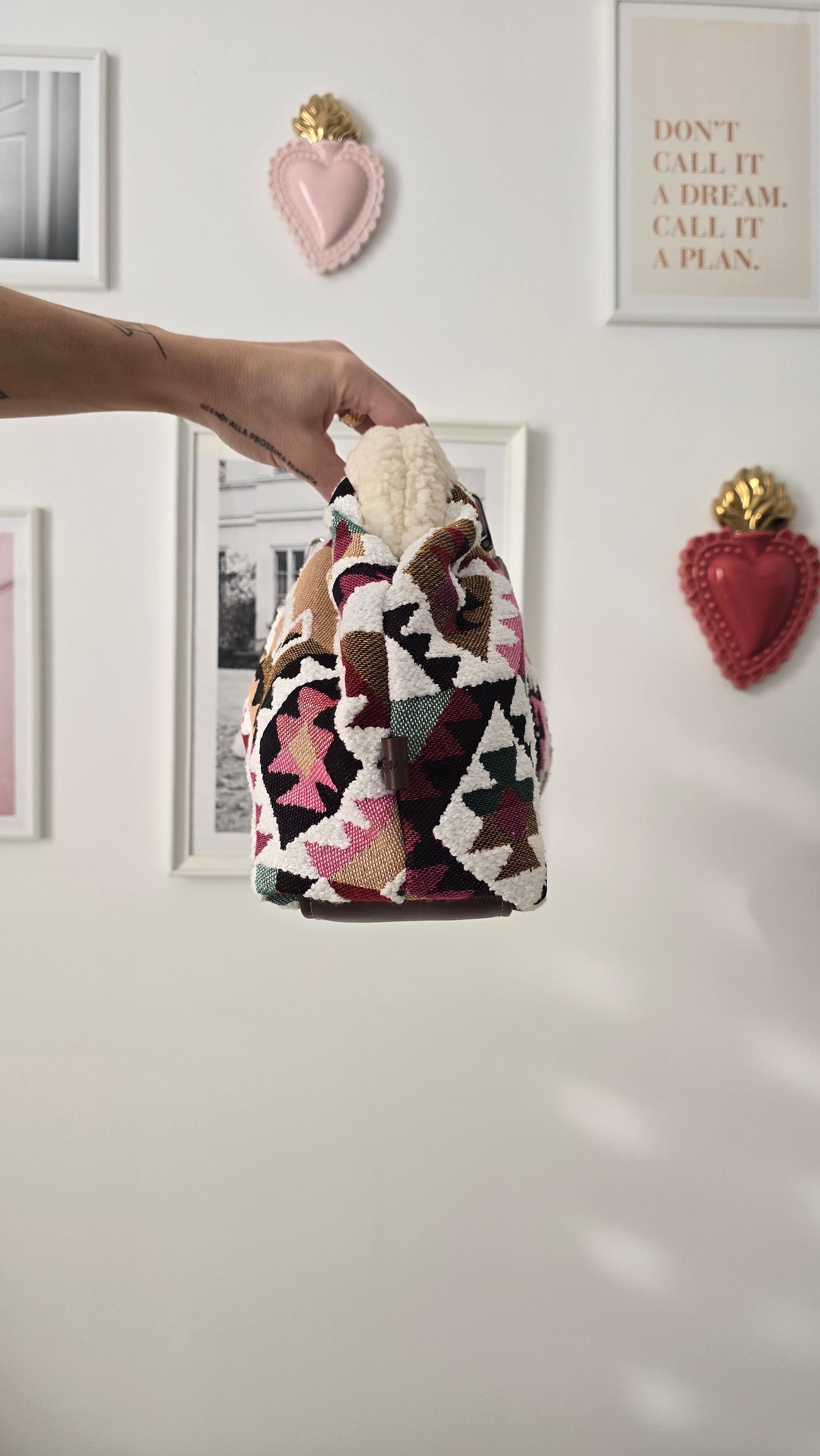 BORSA CLIC CLAC Kilim mix bordeaux